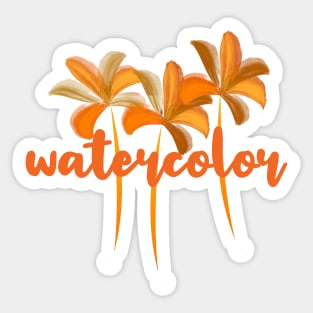 Bright Lilies Watercolor Sticker